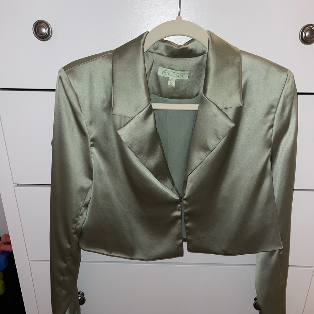 Verge Girl Silk Cropped Blazer
